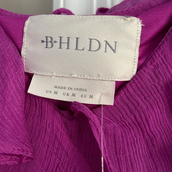 NWT BHLDN Jia Bias-Cut Ruffled V-
Neck Mini Dress - Picture 3 of 5